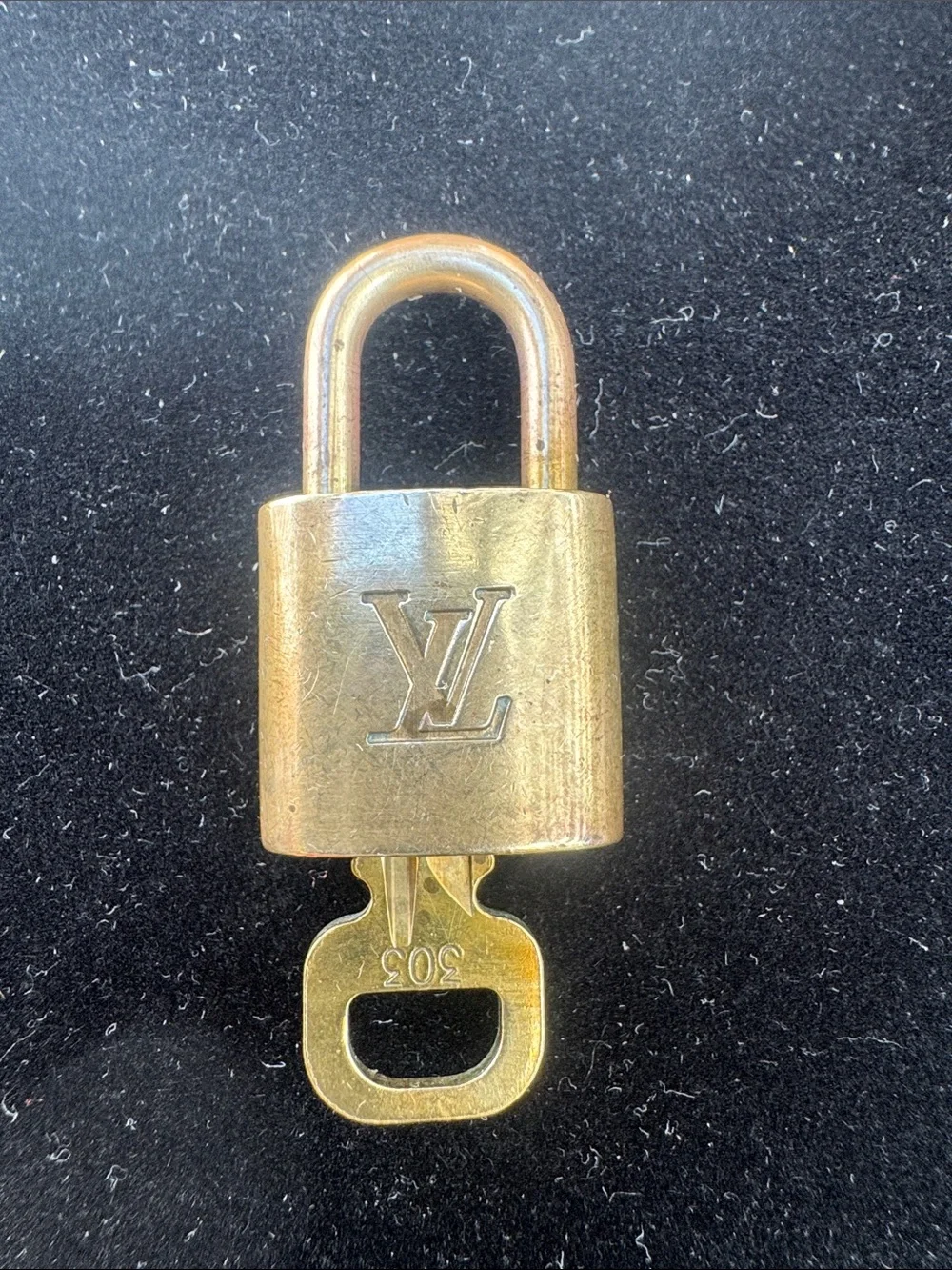 Louis Vuitton 303 Gold Padlock and Key Set